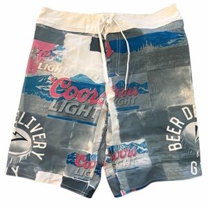Coors Light Beer Swim Board Shorts NWT